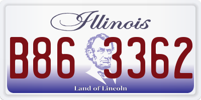 IL license plate B863362