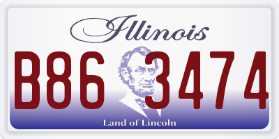 IL license plate B863474