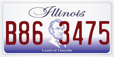 IL license plate B863475