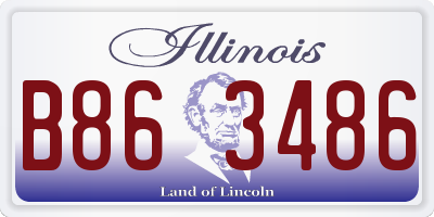 IL license plate B863486