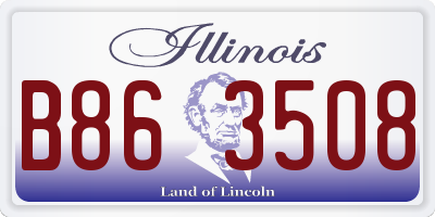 IL license plate B863508