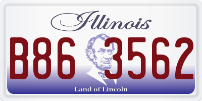 IL license plate B863562