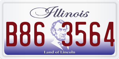 IL license plate B863564