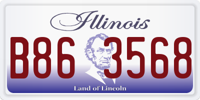 IL license plate B863568