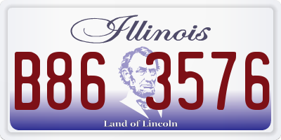 IL license plate B863576