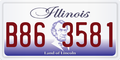 IL license plate B863581