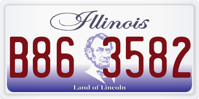 IL license plate B863582