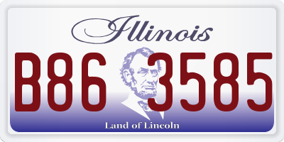 IL license plate B863585
