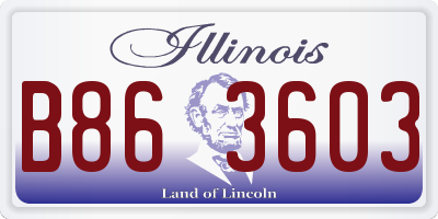 IL license plate B863603