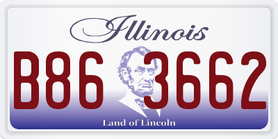 IL license plate B863662