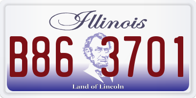 IL license plate B863701