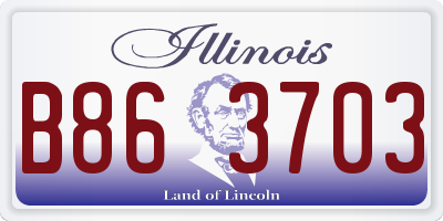 IL license plate B863703
