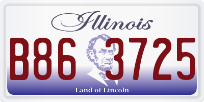 IL license plate B863725