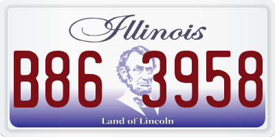 IL license plate B863958