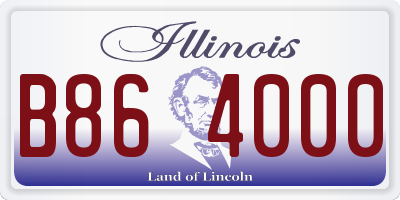 IL license plate B864000