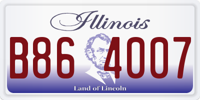 IL license plate B864007