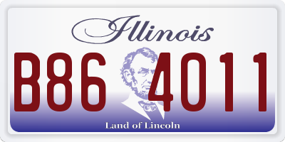IL license plate B864011