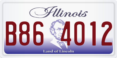 IL license plate B864012