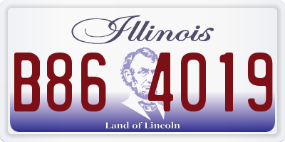 IL license plate B864019