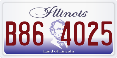 IL license plate B864025