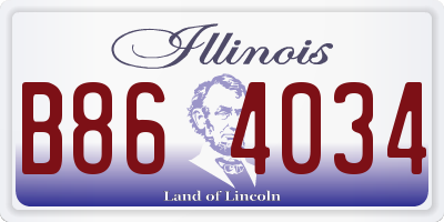 IL license plate B864034