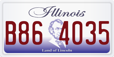 IL license plate B864035