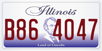 IL license plate B864047
