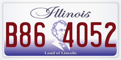 IL license plate B864052