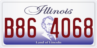 IL license plate B864068