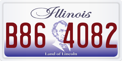 IL license plate B864082