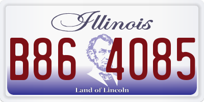 IL license plate B864085