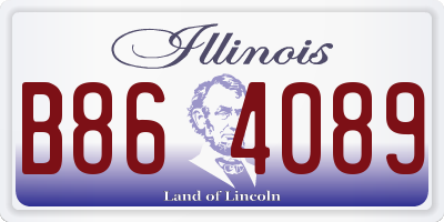 IL license plate B864089