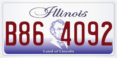 IL license plate B864092