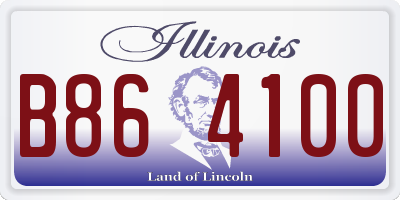 IL license plate B864100