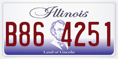 IL license plate B864251