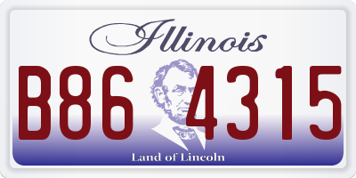 IL license plate B864315