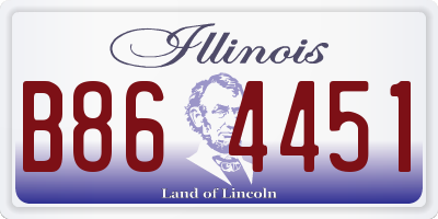 IL license plate B864451