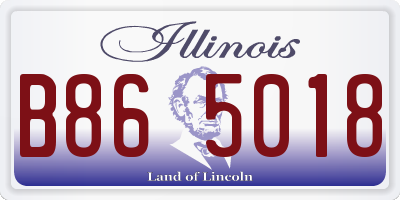 IL license plate B865018