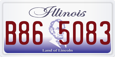 IL license plate B865083
