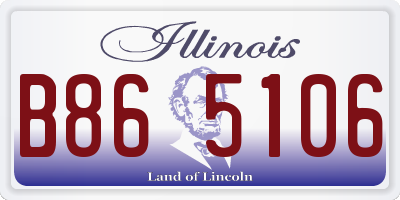 IL license plate B865106