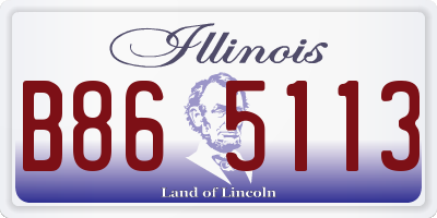 IL license plate B865113