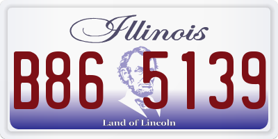 IL license plate B865139