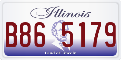 IL license plate B865179