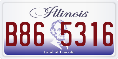 IL license plate B865316