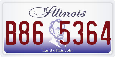 IL license plate B865364