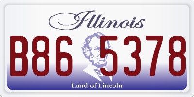 IL license plate B865378