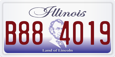 IL license plate B884019
