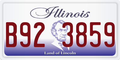 IL license plate B923859