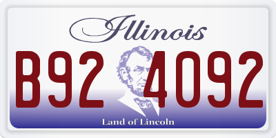 IL license plate B924092