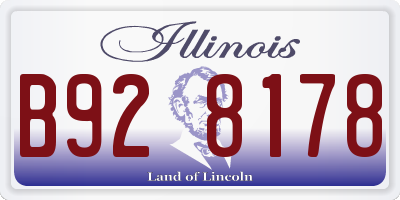IL license plate B928178